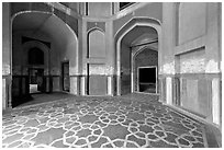 South hall, Humayun's tomb. New Delhi, India ( black and white)