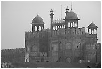 Lahore Gate at dawn. New Delhi, India (black and white)