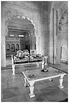 Memorial to Jaswant Singh, inside Jaswant Thada. Jodhpur, Rajasthan, India ( black and white)