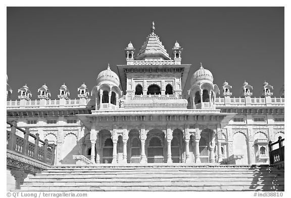 White marble mausoleum, Jaswant Thada. Jodhpur, Rajasthan, India