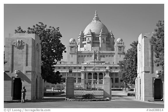 Entrance of Umaid Bhawan Palace. Jodhpur, Rajasthan, India
