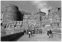 Amar Singh Gate, Agra Fort. Agra, Uttar Pradesh, India ( black and white)