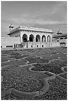 Anguri Bagh and Khas Mahal, Agra Fort. Agra, Uttar Pradesh, India ( black and white)