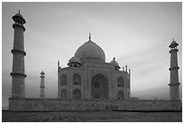 Taj Mahal at sunrise. Agra, Uttar Pradesh, India ( black and white)