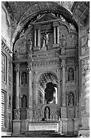 Main altar, Church of St Francis of Assisi, Old Goa. Goa, India (black and white)