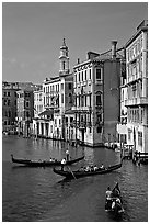 Grand Canal seen from the Rialto Bridge. Venice, Veneto, Italy ( black and white)