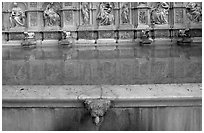 15th century Fonte Gaia (Gay Fountain). Siena, Tuscany, Italy (black and white)
