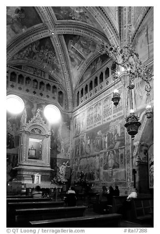 Side chapel inside the Duomo. Orvieto, Umbria (black and white)