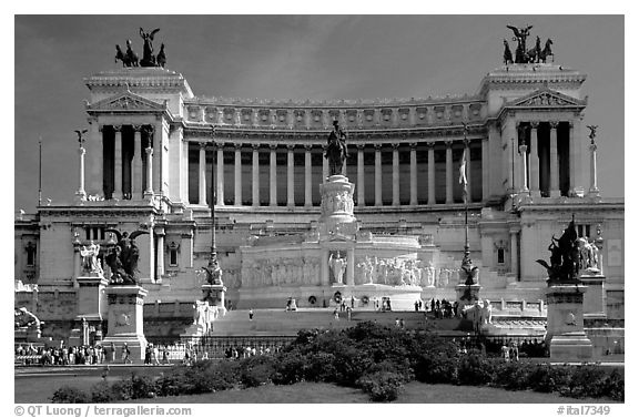 Victor Emmanuel Monument, built to honor Victor Emmanuel II, the first king of unified Italy. Rome, Lazio, Italy (black and white)