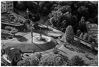 Vatican gardens seen from the Dome. Vatican City ( black and white)
