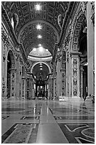 Inside  Basilica San Pietro. Vatican City ( black and white)