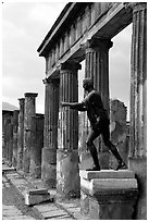 Tempio di Apollo (Temple of Apollon). Pompeii, Campania, Italy ( black and white)