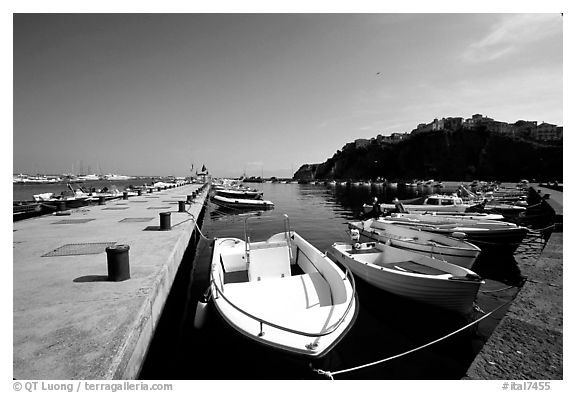 Harbor, Agropoli. Campania, Italy (black and white)