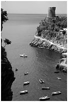 Cove. Amalfi Coast, Campania, Italy (black and white)