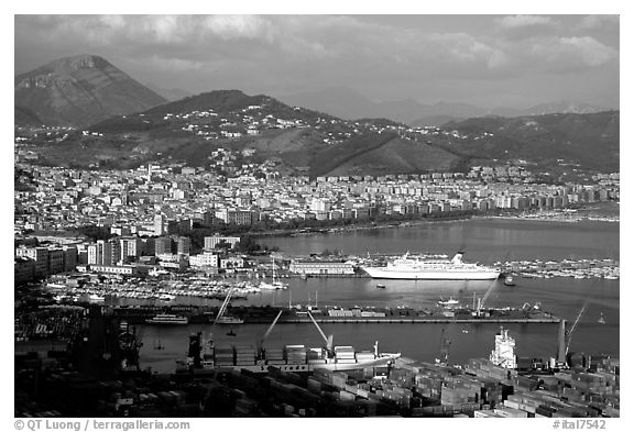 Salerno. Amalfi Coast, Campania, Italy (black and white)