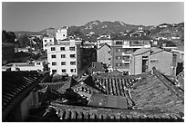 Bukchon Hanok Village. Seoul, South Korea ( black and white)