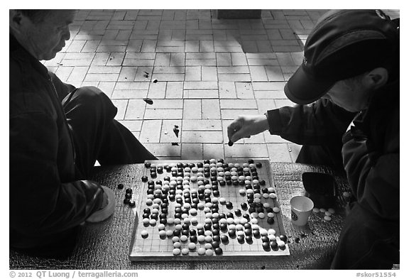 Go game. Seoul, South Korea (black and white)