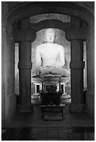 Buddha inside Seokguram Grotto. Gyeongju, South Korea (black and white)