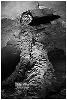 Lava column, Geomunoreum. Jeju Island, South Korea ( black and white)