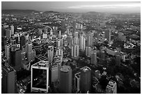 Cityscape at nightfall. Kuala Lumpur, Malaysia ( black and white)
