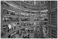 Inside Suria KLCC shopping mall. Kuala Lumpur, Malaysia (black and white)