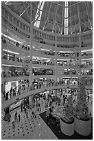 Suria shopping mall, Kuala Lumpur City Center. Kuala Lumpur, Malaysia (black and white)