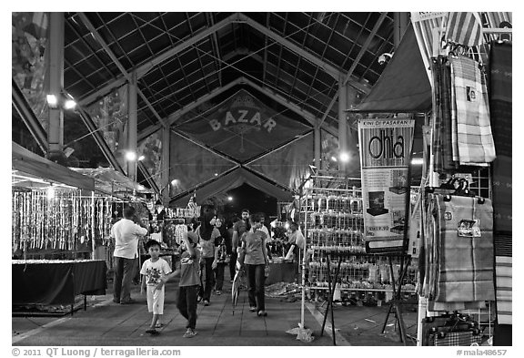 Bazar, Little India. Kuala Lumpur, Malaysia (black and white)