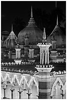 Mogul-inspired architectural details, Masjid Jamek. Kuala Lumpur, Malaysia ( black and white)