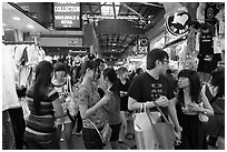 Covered market, Bugis St Market. Singapore (black and white)