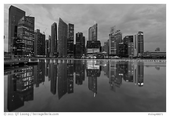 Central Business District (CBD) skyline, twilight. Singapore