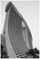 55-storey hotel towers, Marina Bay Sands hotel. Singapore (black and white)