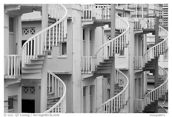 Spiral staircases. Singapore (black and white)