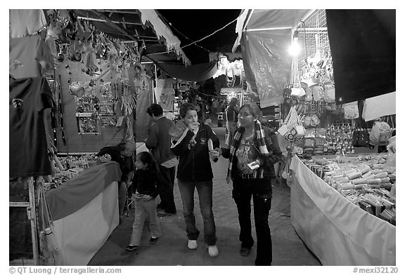 Arts and craft night market, Tlaquepaque. Jalisco, Mexico (black and white)