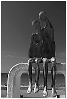 Sculpture called Nostalgia on the waterfront, Puerto Vallarta, Jalisco. Jalisco, Mexico (black and white)
