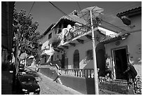 Residential street, Puerto Vallarta, Jalisco. Jalisco, Mexico (black and white)