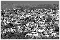 Panoramic view of the city, mid-day. Guanajuato, Mexico ( black and white)