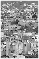 Church San Roque, and houses at dawn. Guanajuato, Mexico ( black and white)