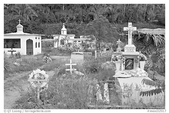Cemetery with tombs of all shapes and sizes. Mexico