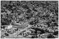 Houses on city outskirts, Ensenada. Baja California, Mexico (black and white)