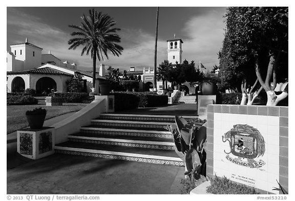 Hotel Riviera Del Pacifico, Ensenada. Baja California, Mexico (black and white)