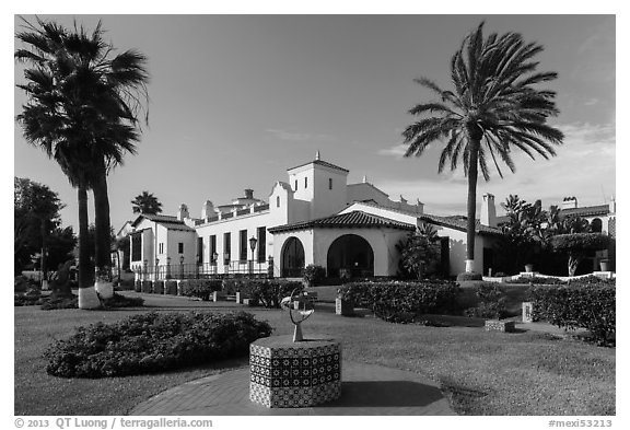 Centro Social, Cívico y Cultural, Ensenada. Baja California, Mexico (black and white)