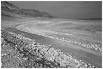 Shores of the Dead Sea. Israel (black and white)