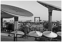 View from Sustainability Pavilion. Expo 2020, Dubai, United Arab Emirates ( black and white)