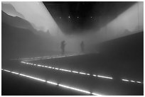 Fog in Swizerland Pavilion. Expo 2020, Dubai, United Arab Emirates ( black and white)