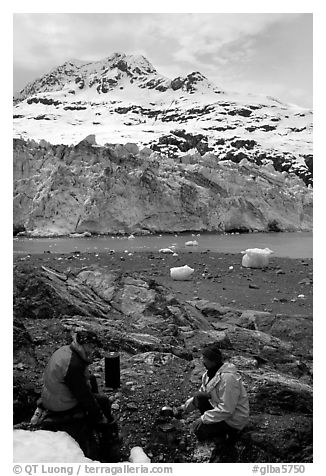 Cooking in front of Lamplugh Glacier. Glacier Bay National Park, Alaska