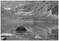 Lake II in Aquarius Valley near Arrigetch Peaks. Gates of the Arctic National Park ( black and white)
