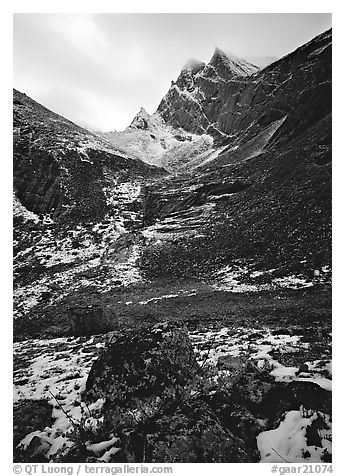 Arrigetch peaks. Gates of the Arctic National Park (black and white)