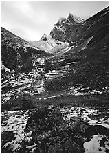 Arrigetch peaks. Gates of the Arctic National Park, Alaska, USA. (black and white)