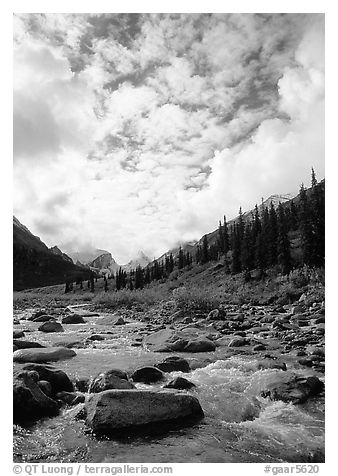 Clouds above Arrigetch Creek. Gates of the Arctic National Park (black and white)