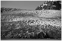 Reid Glacier. Glacier Bay National Park, Alaska, USA. (black and white)